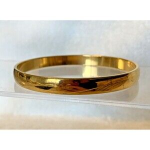 Vintage Monet Signed Gold-Tone Bangle Bracelet Minimalist 1960s–70s